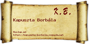 Kapuszta Borbála névjegykártya