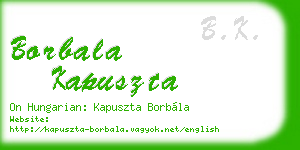 borbala kapuszta business card