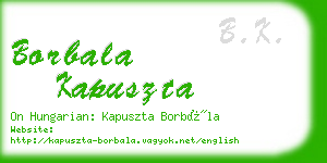 borbala kapuszta business card